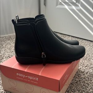 Easy Spirit Sleek Black Ankle Booties